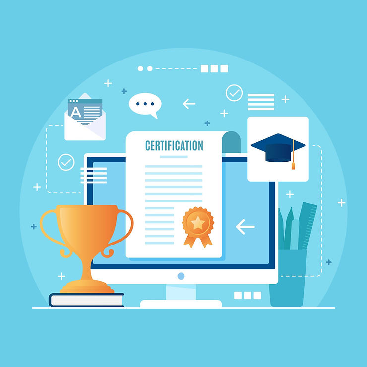 certification, award, grade, graduation cap