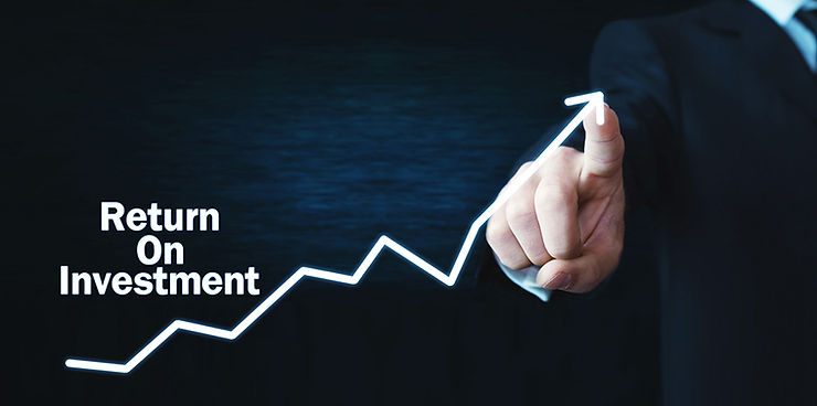 ROI Graphic with Man in Business Suit