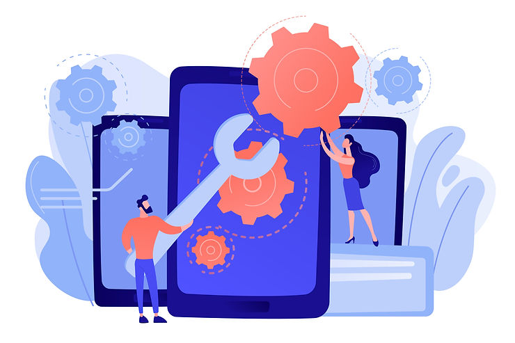 service-technicians-with-big-wrench-repairing-smartphone-screen-with-gears-smartphone-repair-cell-phone-service-same-day-repair-concept